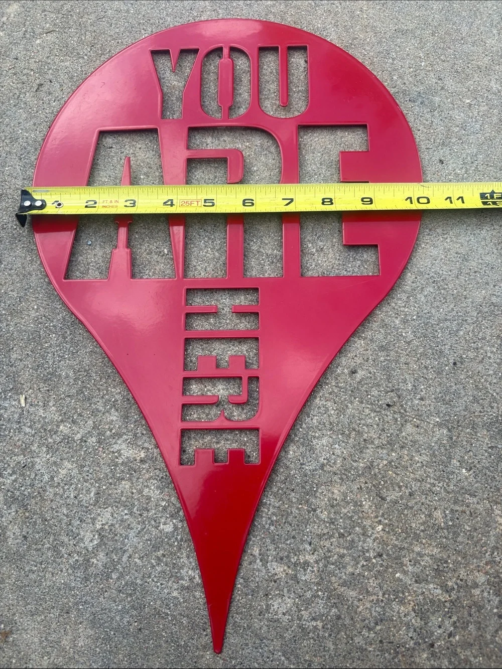 Red 'YOU ARE HERE' Metal Sign